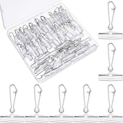 Soulchen 50 Pcs Fishing Line Sinker Slides Clip with Metal Snaps Stainless Steel Fishing Weights Sinkers Slider Swivel Snap Connector Catfishing Tackle Equipment Accessories for Boat Beach
