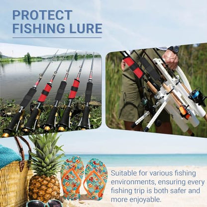 10 Pcs Fishing Lure Wraps - Hook & Lure Protectors Covers for Safe Bait Storage - Rod Covers, Bait Shield with Hook and Loop Fastener - Fishing Accessories