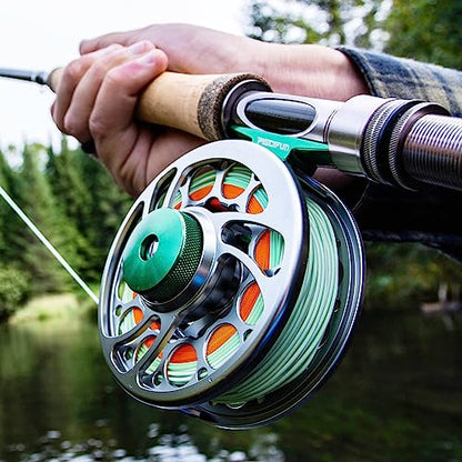Piscifun Sword Fly Fishing Reel, CNC-Machined Aluminum Alloy Fly Reel - size: 5/6wt, style: Gunmetal-with Line