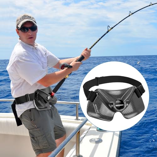 SANLIKE Fishing Belt Rod Holder Lightweight Carbon Fiber Fishing Belt | Adjustable heavy-duty nylon strap with quick buckle, suitable for offshore boat, deep sea and surf rock fishing