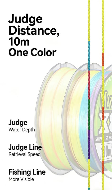 110yd Braided Fishing Line PE X8 Super Strong 8 Strand Braided Line Color Coded 10M Per Color Low Stretch High Sensitivity - color: 15lb Test