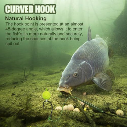 Carp Fishing Hair Rigs Carp Fishing Gear with Braided Thread Line, Carp Fishing Hooks Size 2/4/6/8, Swivel Snaps and Artificial Carp Boilie Eggs - size: Hair Rigs Fishing Size 8 -10pcs