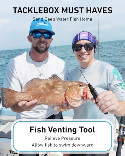 GOLDEN J Fish Venting Tool for Saltwater Fishing | Modular Design with Hidden Storage & Stainless Steel/Aluminum Build, Relieves Deep Sea Fish Pressure for Healthier Release - size: Medium