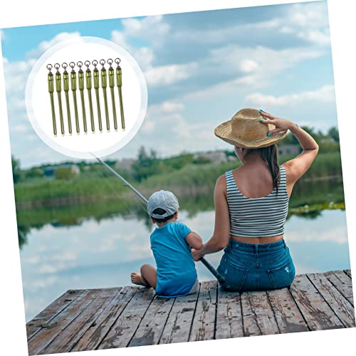 Hemoton 10pcs Trout Fishing Rolling Swivel Ring Hook Connector Saltwater Fishing Tackle Swivels
