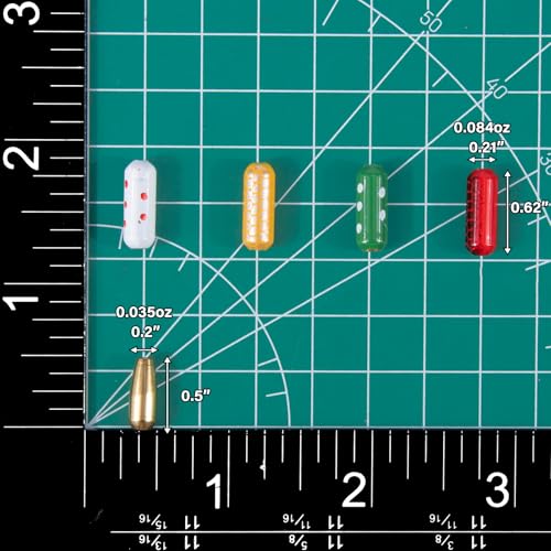 Dr.Fish Brass Lure Bodies for Spinner Making, Lure Making Supplies Parts Acessories for in-line Spinnerbaits Freshwater Fishing Lure Weights - color: 50pcs Pill+Bullet Shape Kit 2