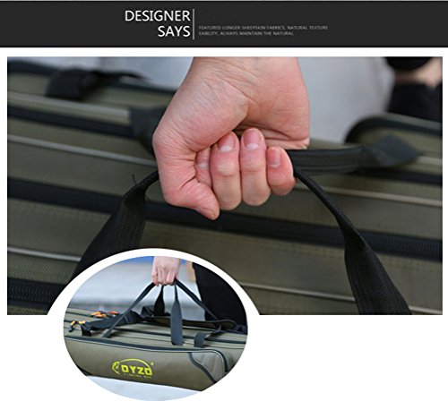 3 Layers Pro Gear Fishing Tackle Storage Bag Portable Fishing Rod Carrier Reel Bags Fish Pole Tools Soft Case with Shoulder Strap&Handles (3 layers/90cm-35.4inch) - size: 3 layers/90cm-35.4inch