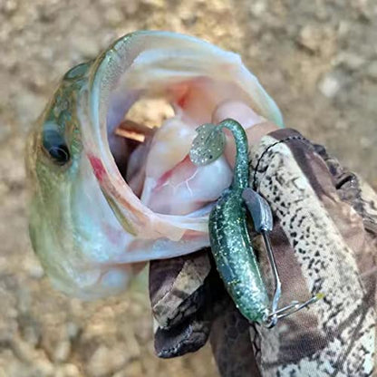 25 Pack Weighted Swimbait Hooks, Jig Heads with Twist Lock, Soft Plastic Worm Fishing Hooks 1/0 2/0 3/0 4/0 5/0 - color: B(Size 2/0, 1/11 oz, 25-pack)