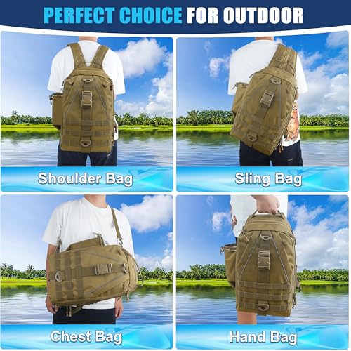 OROOTL Fishing Backpack Tackle Bag with Rod Holder Waterproof Fishing Sling Bag Storage Backpack Ideal Gifts for Men, Small - style: Small