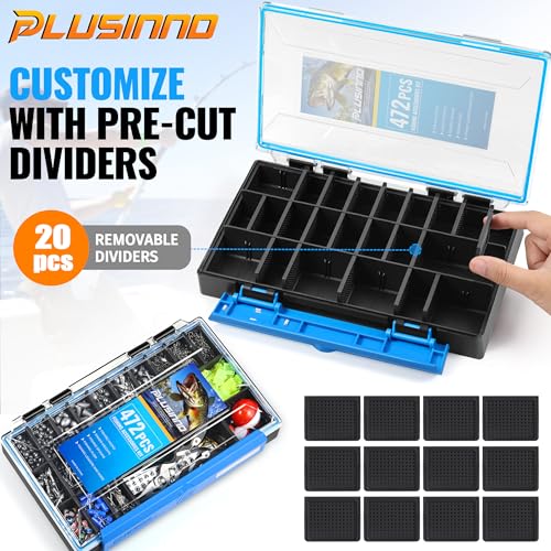 472PCS Fishing Accessories Kit, Waterproof Tackle Box with Tackle Included, Fishing Gifts for Men Included Hooks, Weights, Pliers,Fishing Gear and Equipment for Bass Trout - color: 472PCS Fishing Tackle Kit