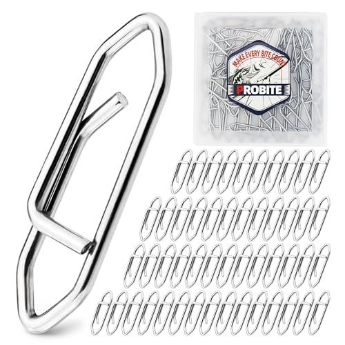 High Strength Fishing Snap - Stainless Connector Snaps Swivels Tackle Steel Power Fishing Clip Lure Quick Change for Freshwater and Saltwater - size: 50PCS -1"