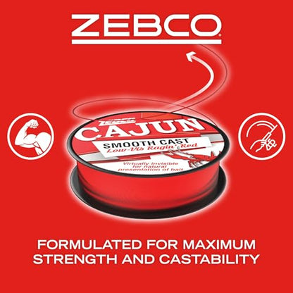 Zebco Cajun Line Smooth Cast Fishing Line, Low Vis Ragin' Red - color: Quarter Pound Spool, style: 1600-yard/8-pound