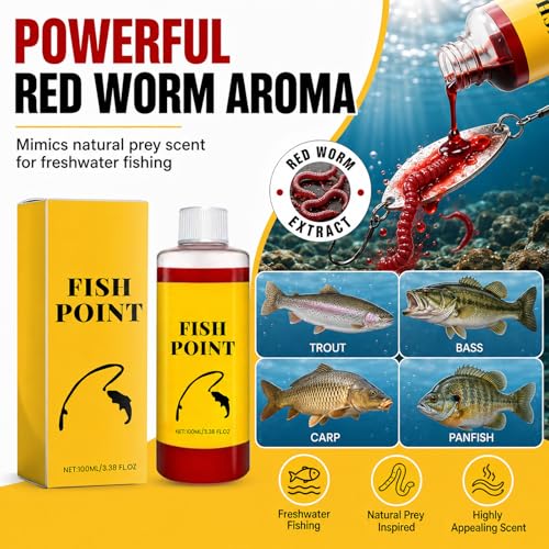 Concentrated Fish Attractant Liquid, Red Worm Liquid Spray, Bait Scent Attractor for Freshwater Fishing, Improves Bite Response - color: 1PCS