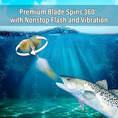 Dr.Fish 5 Pack Fishing Spinner, Bunny Streamer Fly Spinner Inline Spinnbait 7/16oz with Feathered Roostertail Single Hook for Bass Trout Salmon Fishing Lure Kit Freshwater & Saltwater