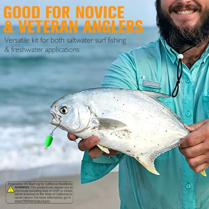 Dovesun 220/104/80/60/54/52/42pcs Pompano Rig Floats for Surf Fishing Foam Bobbers for Fishing Fly Fishing Bobbers Floats Bright Color Kit/Round/Cylindrical/Heart/Bullet/Pill/Spin Shape - color: Bullet V2-75pcs