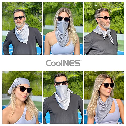 CoolNES - Cooling Bandana Adjustable Cools Instantly When Wet UPF 50 - color: Grey