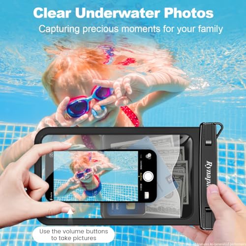 Rynapac Large Waterproof Phone Pouch [Up to 10"] - 2 Pack IPX8 Waterproof Phone Case for iPhone 17 16 15 Pro Max Galaxy S26 Ultra, Touchscreen & Underwater Photography, Beach Cruise Essentials 2026 - color: [Iridescent + Iridescent] Large Waterproof Pouch