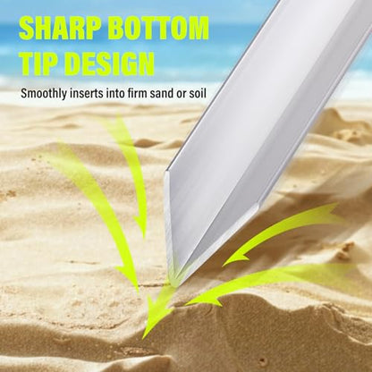 Dr.Fish Sand Spikes PVC Aluminum Surf Fishing Rod Holder, Beach Fishing Rod Holder, Portable Pole Holder Saltwater & Freshwater Shore Use River Bank