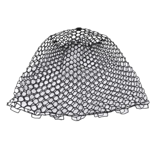 Landing Net Mesh, 55cm Deepened Soft Flexible Rubber Fishing Net Bag, Black Anti-Snag Landing Mesh for Freshwater, Saltwater and Fly Fishing Use