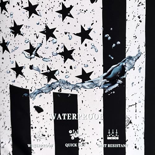 Retro Black and White American Flag Laundry Hamper USA Flag Laundry Basket With Handles Foldable Oxford Cloth Funny Tote Bag Clothes Toy Storage Bucket 18.9 x 16.5 Inch For Bathroom/Laundry/Bedroom - color: Retro Black and White American Flag