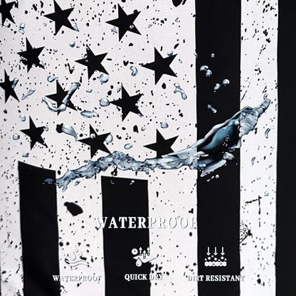 Retro Black and White American Flag Laundry Hamper USA Flag Laundry Basket With Handles Foldable Oxford Cloth Funny Tote Bag Clothes Toy Storage Bucket 18.9 x 16.5 Inch For Bathroom/Laundry/Bedroom - color: Retro Black and White American Flag