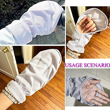 2 Pairs Hand Sun Protection Gloves Screen Drape Sunshade Cover UV Protector Breathable Cooling Fingerless for Women Men Driving Fishing Riding Hiking Canoeing Rowing Outdoor
