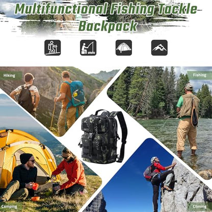 Fishing Tackle Backpack, Military Tactical Backpack Tactical Sling Backpack Bag Fishing Tackle Storage Bag Fish Gear Bag Molle Assault Pack Tactical Hiking Rucksack(Green) - color: Green