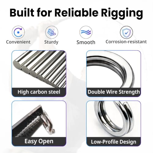 Fishing Split Rings - 100Pcs Stainless Steel Lure Ring for Link Fishing Hooks Heavy Duty Saltwater Terminal Tackle Connector - color: 99pcs_silver
