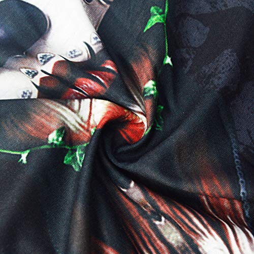Obacle Skull Face Mask for Women Dust Wind Sun Protection Rave Festival Riding - color: Women Chin Flower Leaf Green