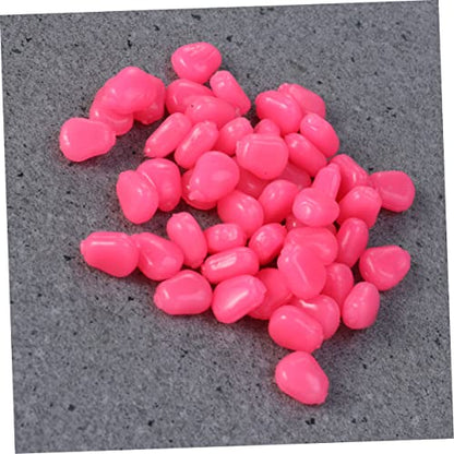 VOSAREA 50Pcs Pink Fake Corn Fishing Lures Soft Baits for Bass Carp Trout Simulation Baits Sweet Corn Scent Reusable PVC Material for Freshwater Saltwater Lakes Rivers