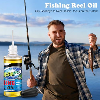 Fishing Reel Oil, 2 OZ Fishing Gear Oil Lubricant for Fish Care Reels, Boat Motors, Downriggers, Winches, Pulleys and Trailers (2 Pack)