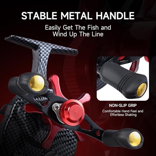 Fishing Reel Ice Fishing Trolling Fishing Reel Left Hand/Right Hand Metal High-Stem Raft Reel Carbon Texture