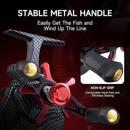 Fishing Reel Ice Fishing Trolling Fishing Reel Left Hand/Right Hand Metal High-Stem Raft Reel Carbon Texture