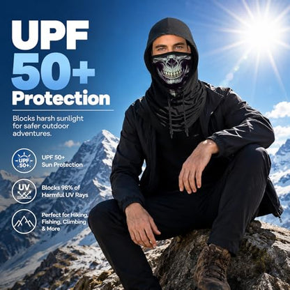 Skull Balaclava Hat for Women Men Sun UV Protection Summer Cooling Full Face Mask Cycling Hiking Fishing Outdoor Sports - color: Skull 05