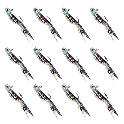 YZD Silverside Minnow Crappie Jig 12pcs - color: 04 Multi