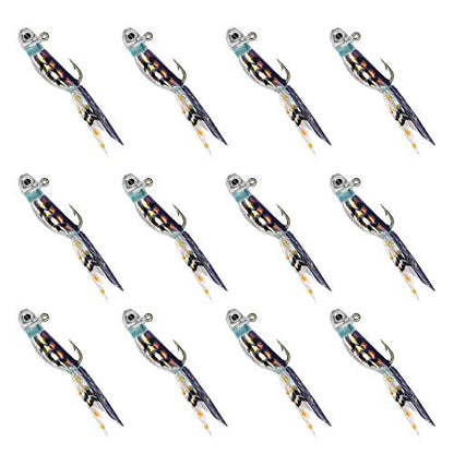 YZD Silverside Minnow Crappie Jig 12pcs - color: 04 Multi