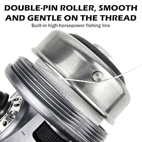 Spincast Fishing Reel, All-Metal Gears, Easy to Use Push Button Casting Design, Changeable Right/Left-Hand Retrieve - color: Silver