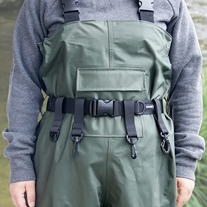 SAMSFX Adjustable Fishing Wader Belt Wading Belts for Surf Casting Kayak Fishing Accessories Waders Straps - color: Black - Only 1.5" Wader Belt (31" to 58")