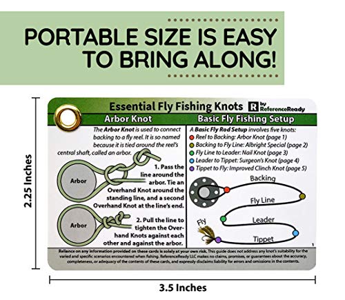 ReferenceReady Fly Fishing Knot Cards: Waterproof Pocket Guide to 14 Knots | Waterproof guide to essential flyfishing & creek fishing knots. Practical, unique gift & stocking stuffer for fishermen.