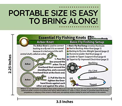 ReferenceReady Fly Fishing Knot Cards: Waterproof Pocket Guide to 14 Knots | Waterproof guide to essential flyfishing & creek fishing knots. Practical, unique gift & stocking stuffer for fishermen.