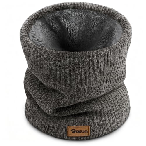ROXUN Winter Neck Gaiter, Neck Warmer Cover Ski Gaiters for Men/Women | Soft Thick Fleece; Gentle on Skin; Stretchy Fit; Multi-function; Elegant Chic Look; Multi-color Options - color: Gray