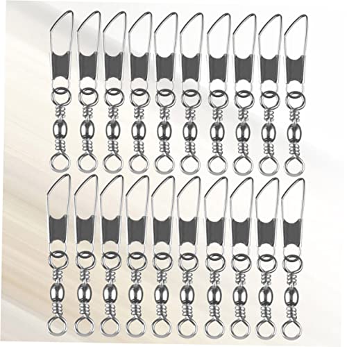 30pcs Rolling Resistance Swivel Fishing Hook Line Connector Fishing Rolling swivels Fishing Swivel Connector connectix Fishing Rolling Connector Stainless Steel to Rotate Ring - size: 16#