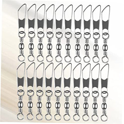 30pcs Rolling Resistance Swivel Fishing Hook Line Connector Fishing Rolling swivels Fishing Swivel Connector connectix Fishing Rolling Connector Stainless Steel to Rotate Ring - size: 16#