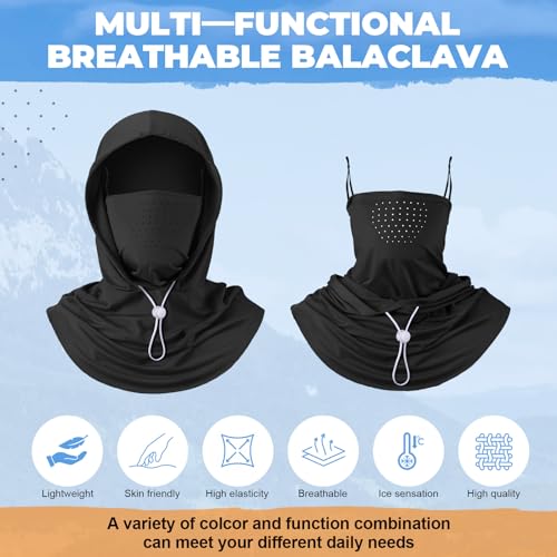 Funtery 4 Pack Cooling Balaclava Face Mask UV Protection Breathable Full Head Hood for Men Women Cycling Fishing Motorcycle - color: Black, Dark Gray, Light Gray, White