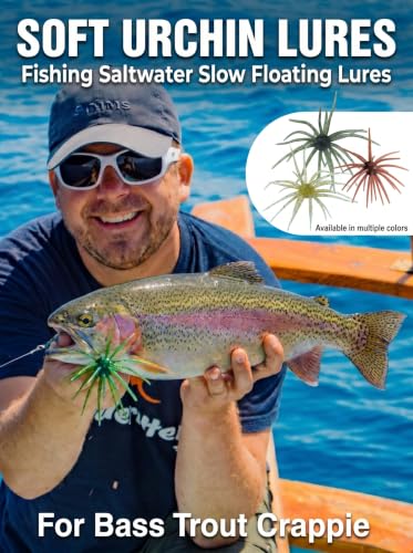 Sea Urchin Bait, Tentacle Coike Creature Bait, Dice Fishing Soft Lures, Durable Floating Finesse Baits for Bass Pike Trout, Drop Shot Wacky Rig Neko Rig, Size 2.56" & 4.13" - color: 6-Gold, size: 4.13-INCH