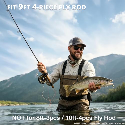 PEKREWS Fly Rod Case, 30.5" Fishing Rod Bag Fit 9' 4-Piece Fly Rod and Reel with 2 Side Pockets, Padded Reel Pouch, Shoulder Strap, Portable Travel Fly Rod Tube, Fishing Pole Holder For Angler, Grey - color: Grey