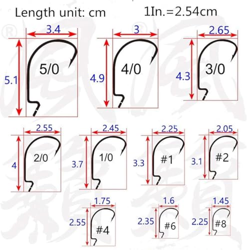Toasis Fishing EWG Offset Soft Lure Worm Hook Assorted Sizes Pack of 50 - size: 2/0