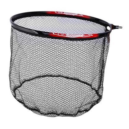 Fishing Landing Net Head Fly Fishing Net Rubber Coated Replacement Net 8mm Thread Fish Catching Releasing Landing Net Head - color: 45cm