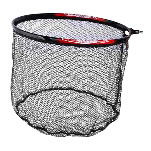 Fishing Landing Net Head Fly Fishing Net Rubber Coated Replacement Net 8mm Thread Fish Catching Releasing Landing Net Head - color: 40cm