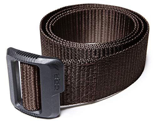 CQR Tactical Belt, Military Style Heavy Duty Belt, Webbing EDC Quick-Release Buckle - color: 2pack Dura Nylon Black/Brown, size: X-Large