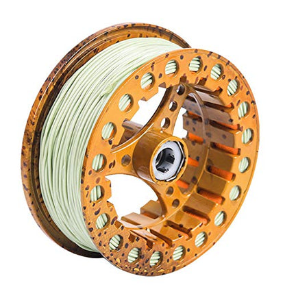 M MAXIMUMCATCH Maxcatch ECO Large Arbor Fly Fishing Reel (3/4wt 5/6wt 7/8wt) and Pre-Loaded Fly Reel with Line Combo - color: Brown Trout (With Line Pre-loaded), size: 7/8 weight